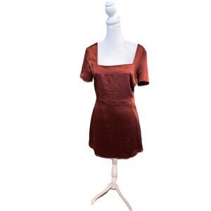 Wild Honey Ladies Mini Copper Colored Square Neck With Short Sleeves Fully Lined